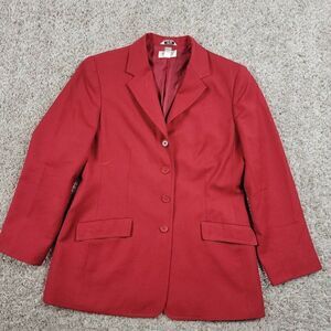 Vintage Talbots Blazer Jacket Womens Size 8 Red 100% Wool Lined Single B…